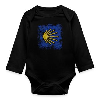 Camino - Camino de Santiago - Pilgrimage - Santiago - Organic Longsleeve Baby Bodysuit - black - Front