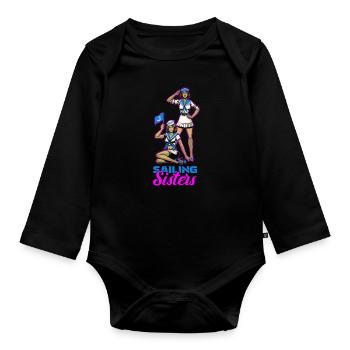 Sailing Sailor Sailboat Cool - Organic Longsleeve Baby Bodysuit - black - Front