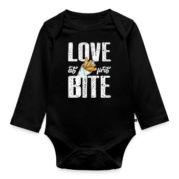 Liebe Auf Den Ersten Biss Mexikanische Churros - Baby Bio-Langarm-Body - Schwarz - Vorne