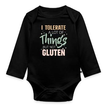 Tolerate Things But Not Gluten Celiac - Organic Longsleeve Baby Bodysuit - black - Front