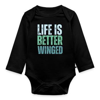 Wing Foil Wingsurfing Foil Wing - Baby Bio-Langarm-Body - Schwarz - Vorne
