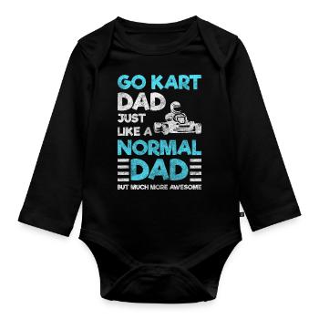Kart Fahrer Go kart - Baby Bio-Langarm-Body - Schwarz - Vorne