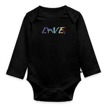 Dogs German Wirehaired Dog Owners - Organic Longsleeve Baby Bodysuit - black - Front