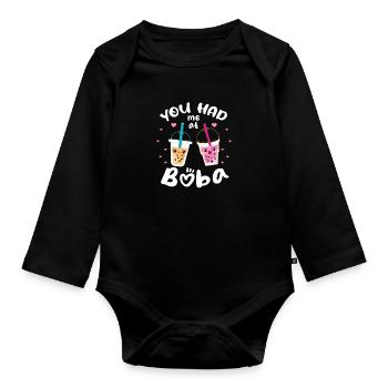 Bubble Tea - Organic Longsleeve Baby Bodysuit - black - Front