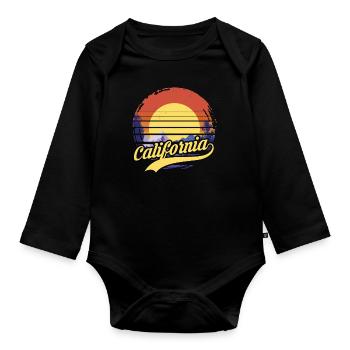 California - Organic Longsleeve Baby Bodysuit - black - Front