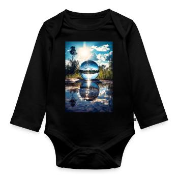 Reflection - Organic Longsleeve Baby Bodysuit - black - Front