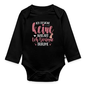 Ich designe keine Nailart Nageldesignerin - Baby Bio-Langarm-Body - Schwarz - Vorne