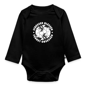Frettchen Iltis Lustig - Baby Bio-Langarm-Body - Schwarz - Vorne