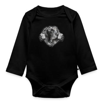Dogs German Wirehaired Dog Owners - Organic Longsleeve Baby Bodysuit - black - Front