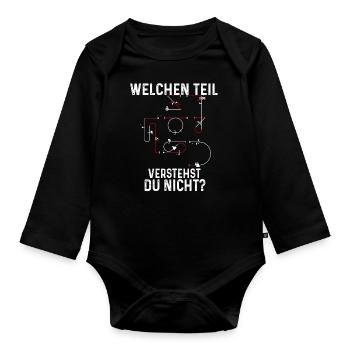 Kunstflug Aresti Figuren Rc Pilot - Baby Bio-Langarm-Body - Schwarz - Vorne