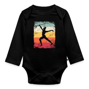 Gymnaste Baton Gymnastique Rythmique Rétro - Body Bébé bio manches longues - noir - Devant