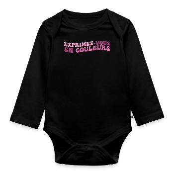 Exprimez-Vous En Couleurs - Body Bébé bio manches longues - noir - Devant