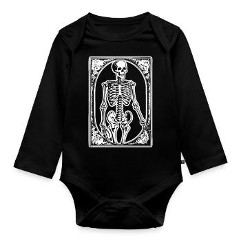 Skeleton Costume Bones Halloween Horreur - Body Bébé bio manches longues - noir - Devant