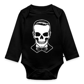 Skeleton Costume Bones Halloween Horreur - Body Bébé bio manches longues - noir - Devant