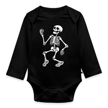 Skeleton Costume Bones Halloween Horreur - Body Bébé bio manches longues - noir - Devant