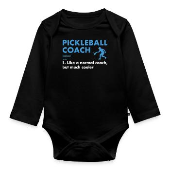 Sport Coach Definition Pickleball - Organic Longsleeve Baby Bodysuit - black - Front