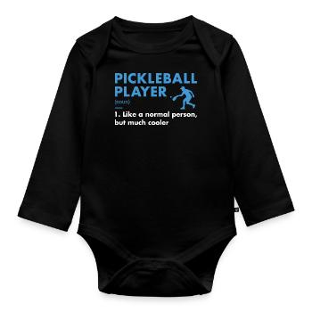Définition du joueur de sport Pickleball - Body Bébé bio manches longues - noir - Devant