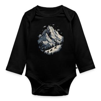 Forêt, Nature, Paysage, Chapeaux - Body Bébé bio manches longues - noir - Devant