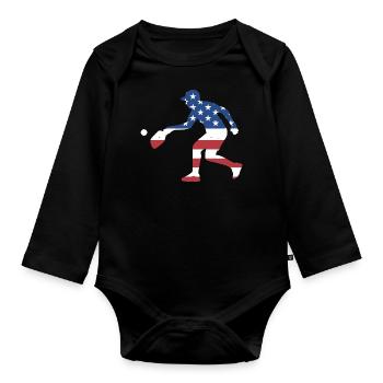Sport Us Flag Pickleball - Body Bébé bio manches longues - noir - Devant
