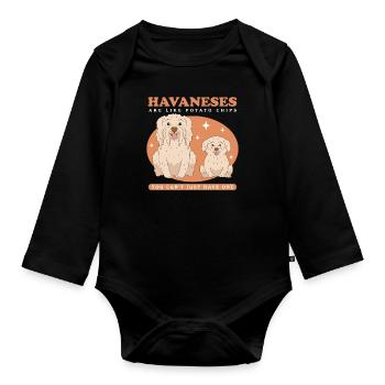 Cadeau de propriétaire de chien de chien havanais - Body Bébé bio manches longues - noir - Devant