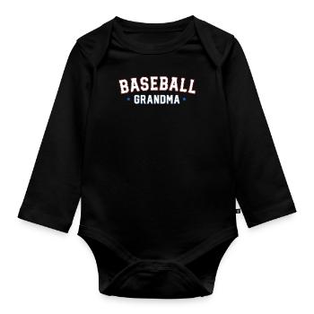 Retro Baseball Grand-mère Chemise Vintage Famille - Body Bébé bio manches longues - noir - Devant