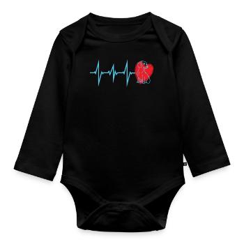 Chien teckel Propriétaire de chien Gechenkidee - Body Bébé bio manches longues - noir - Devant