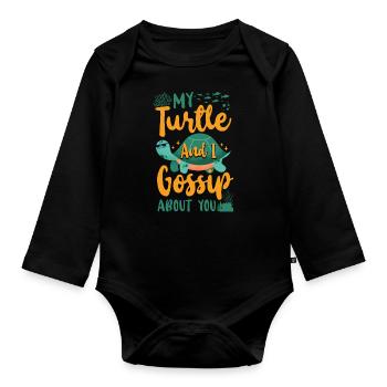 Tortue de mer Tortue Ma Tortue et - Body Bébé bio manches longues - noir - Devant