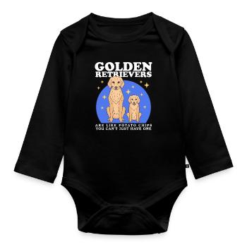 Golden Retriever Dog Dog Owner Gift - Organic Longsleeve Baby Bodysuit - black - Front