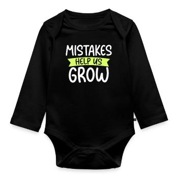 First day of school helps to get back into school mistakes - Organic Longsleeve Baby Bodysuit - black - Front