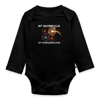 80% Baumwolle 20% Schwarzpulver - Baby Bio-Langarm-Body - Schwarz - Vorne