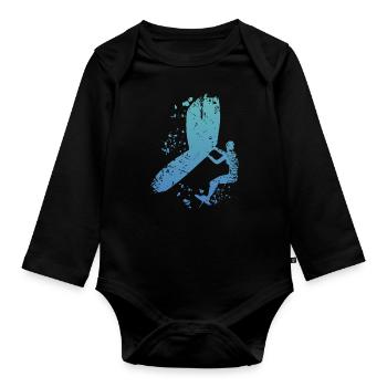 Wing Foil Wingsurfing Woman Foil Wing - Body Bébé bio manches longues - noir - Devant