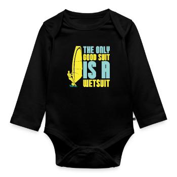La planche à voile Le seul bon costume est un sport nautique - Body Bébé bio manches longues - noir - Devant
