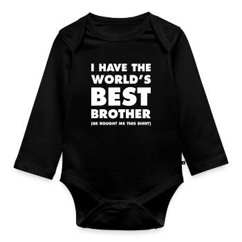 Ich habe den besten Bruder der Welt - Baby Bio-Langarm-Body - Schwarz - Vorne