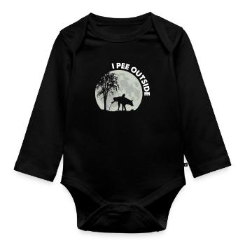 I Pee Outside Dog - Organic Longsleeve Baby Bodysuit - black - Front