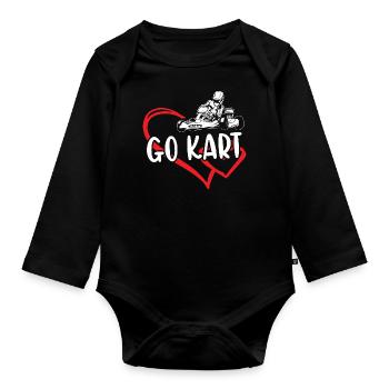 Sport Heart Go Kart - Body Bébé bio manches longues - noir - Devant