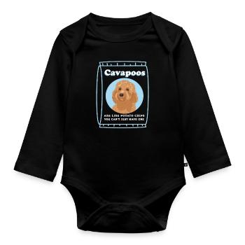 Chien Cavapoo | Cadeau du propriétaire de chien Cavoodle - Body Bébé bio manches longues - noir - Devant