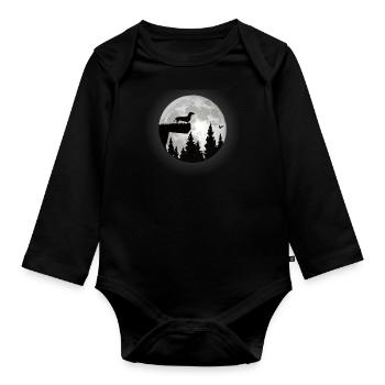 Hund Dackel Hundebesitzer Gechenkidee - Baby Bio-Langarm-Body - Schwarz - Vorne