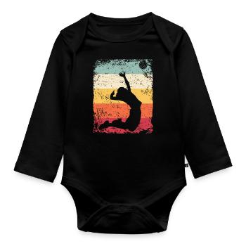 Volleyball Joueur Retro Beach Volleyball - Body Bébé bio manches longues - noir - Devant