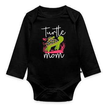 Sea Turtle Tortoise Mom Turtle Mom - Organic Longsleeve Baby Bodysuit - black - Front