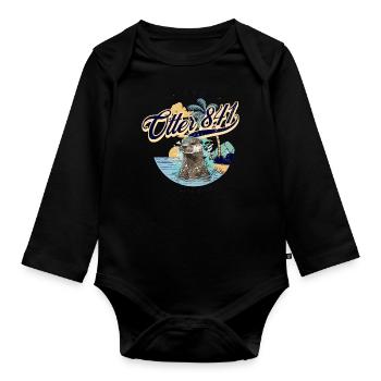 Otter 841 Surfing Santa Cruz Otter 841 - Organic Longsleeve Baby Bodysuit - black - Front