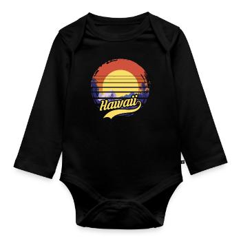hawaii - Baby Bio-Langarm-Body - Schwarz - Vorne