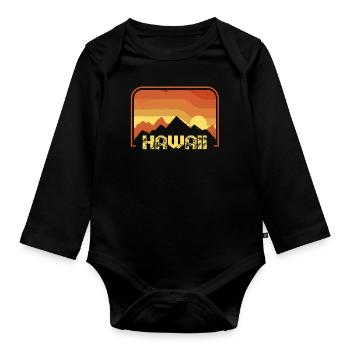 hawaii - Baby Bio-Langarm-Body - Schwarz - Vorne