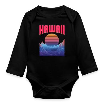 hawaii - Baby Bio-Langarm-Body - Schwarz - Vorne