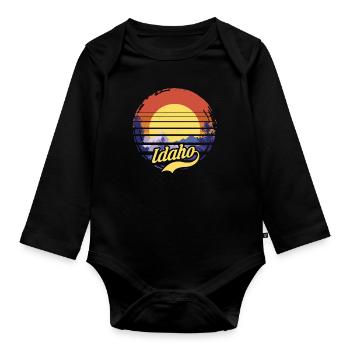 Idaho - Organic Longsleeve Baby Bodysuit - black - Front