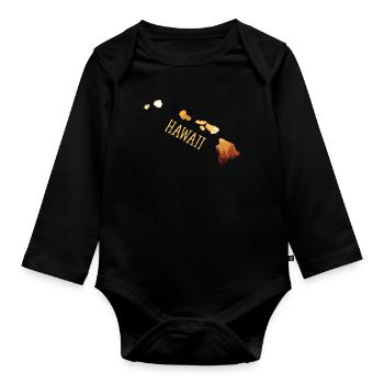 hawaii - Baby Bio-Langarm-Body - Schwarz - Vorne