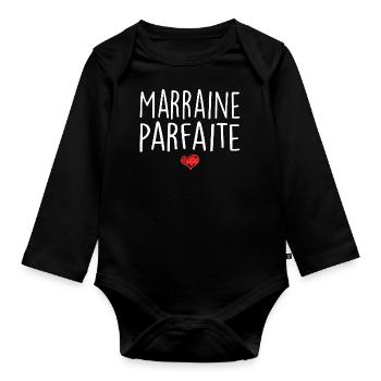 Marraine Parfaite - Pour Une Super Marraine - Body Bébé bio manches longues - noir - Devant