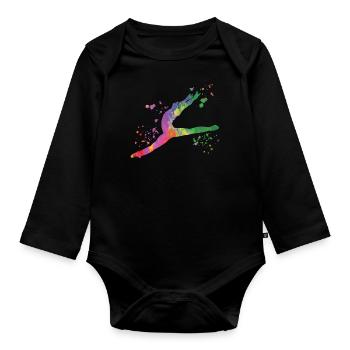 Ballet Danseur Colorsplash Man Ballerino - Body Bébé bio manches longues - noir - Devant