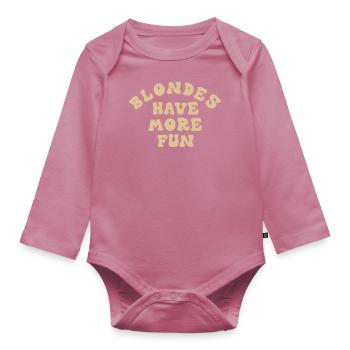 Blonde Blondinen Zitat - Baby Bio-Langarm-Body - Mauve - Vorne