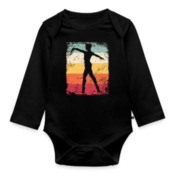 Ballet Danseur Vintage Man Ballerino - Body Bébé bio manches longues - noir - Devant
