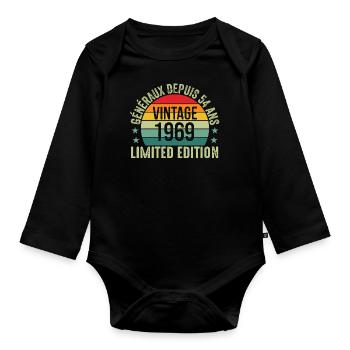 généraux depuis 54 ans, 54e anniversaire Original - Body Bébé bio manches longues - noir - Devant